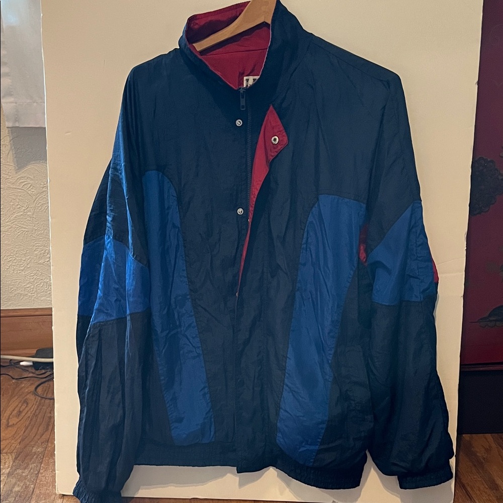 Lavon Men's Red and Blue Windbreaker Jacket